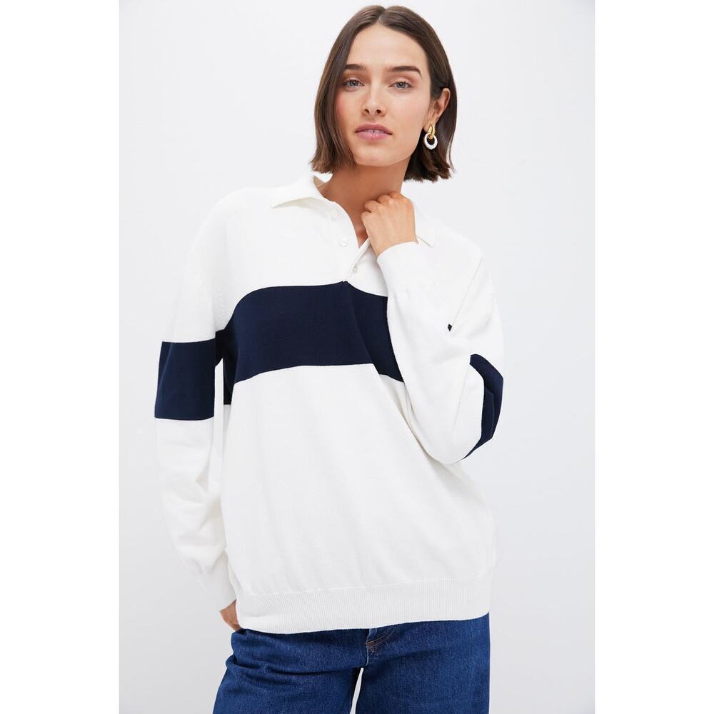 POMANDER PLACE Ivory Jordan Polo Sweater Size XL NWT Retail $118 Tuckernuck